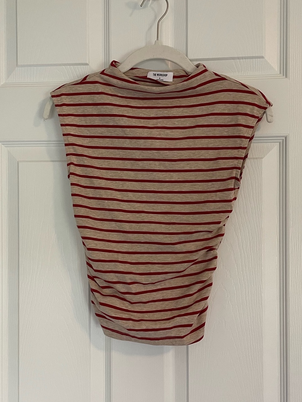 Workshop Republic Clothing Beige and Red Striped Sleeveless Tank